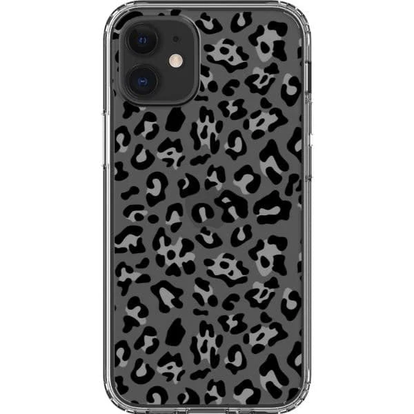 Grey Leopard Animal Print Clear Phone Case - Image 15
