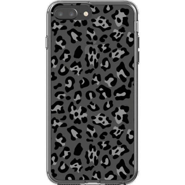 Grey Leopard Animal Print Clear Phone Case - Image 19