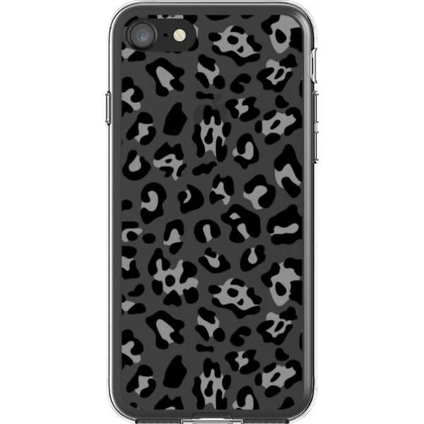 Grey Leopard Animal Print Clear Phone Case - Image 20