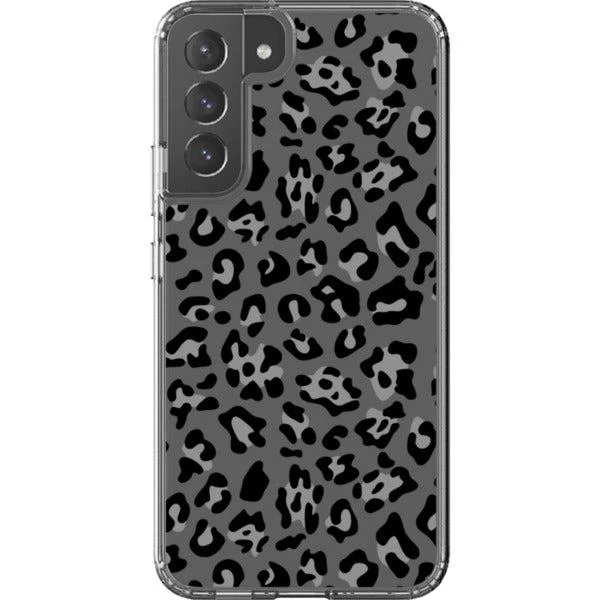 Grey Leopard Animal Print Clear Phone Case - Image 22