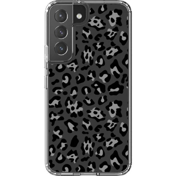 Grey Leopard Animal Print Clear Phone Case - Image 23