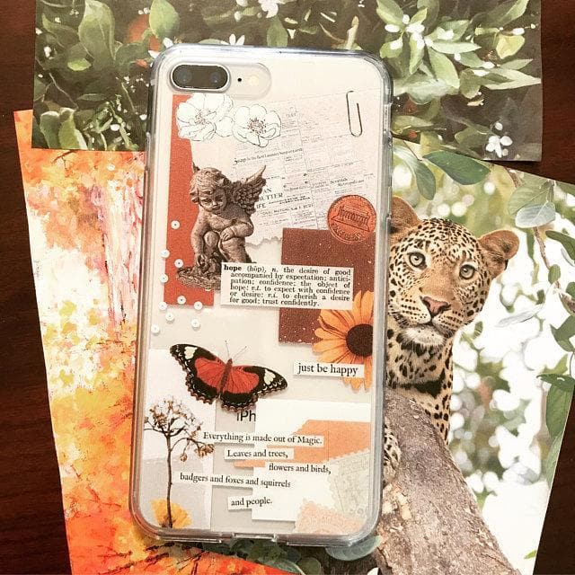 Just Be Happy Aesthetic Collage Clear Phone Case - Image 16