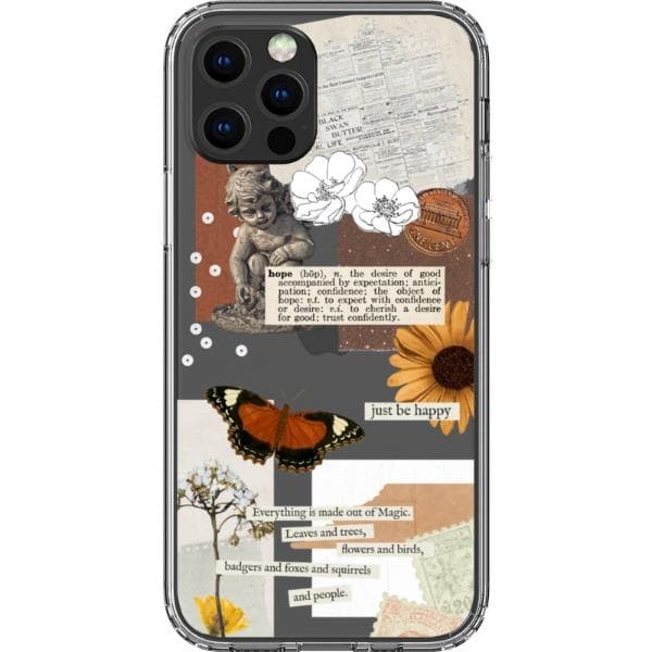 Just Be Happy Aesthetic Collage Clear Phone Case - Image 20