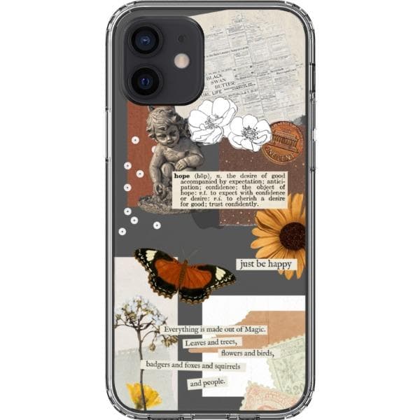 Just Be Happy Aesthetic Collage Clear Phone Case - Image 25