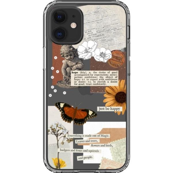 Just Be Happy Aesthetic Collage Clear Phone Case - Image 26