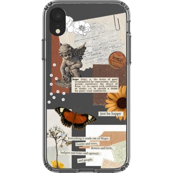 Just Be Happy Aesthetic Collage Clear Phone Case - Image 27