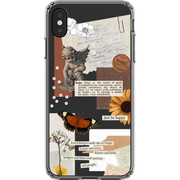 Just Be Happy Aesthetic Collage Clear Phone Case - Image 28