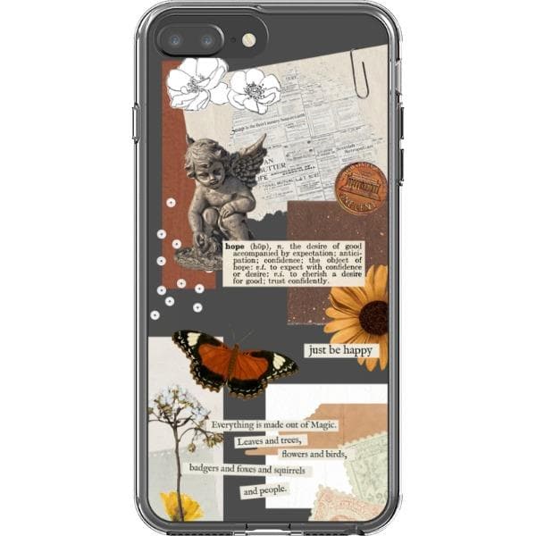 Just Be Happy Aesthetic Collage Clear Phone Case - Image 30