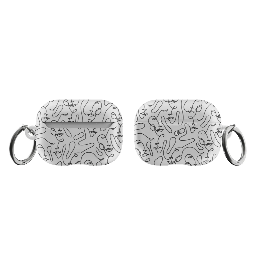Minimal Line Art Faces Airpods Case - Image 5