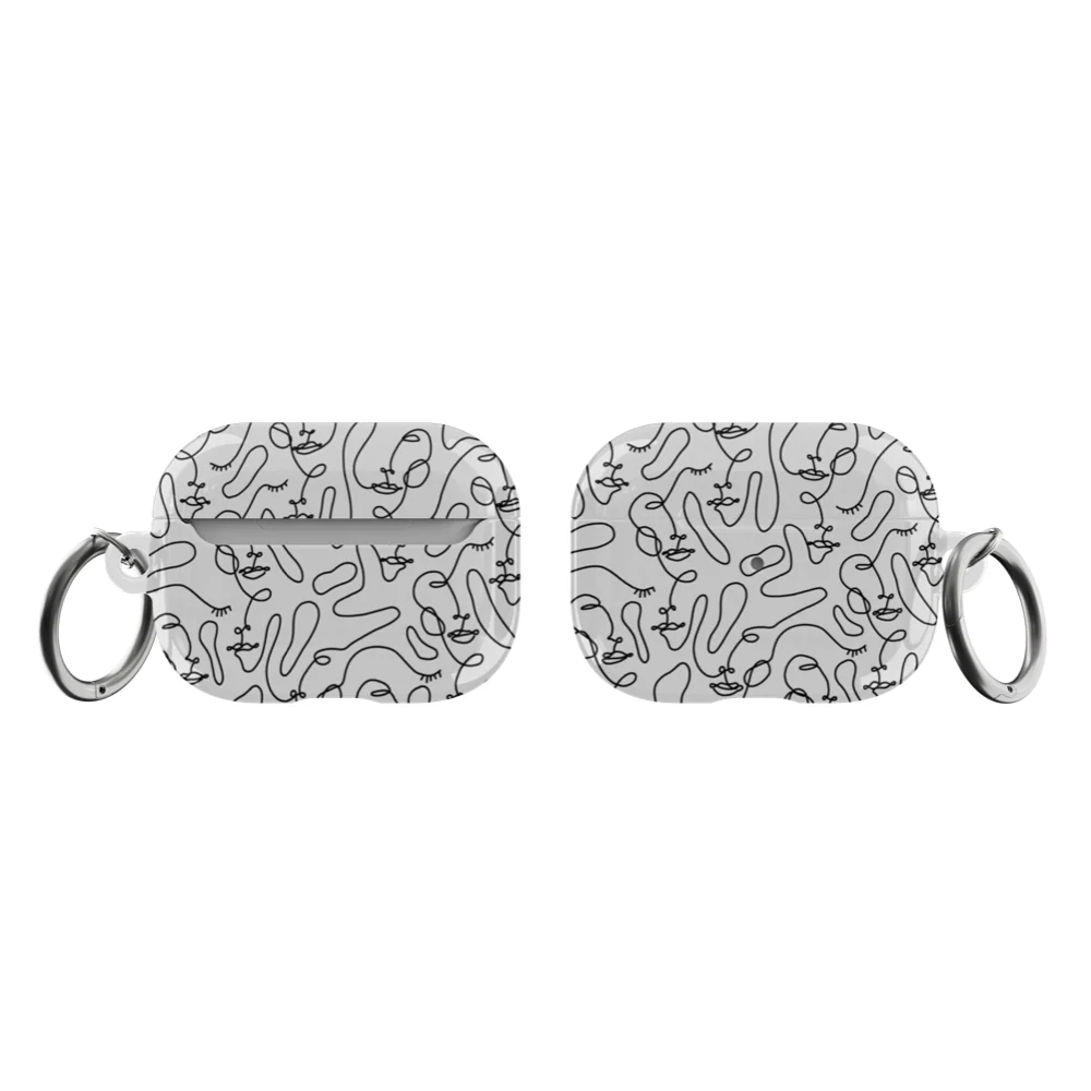Minimal Line Art Faces Airpods Case - Image 7