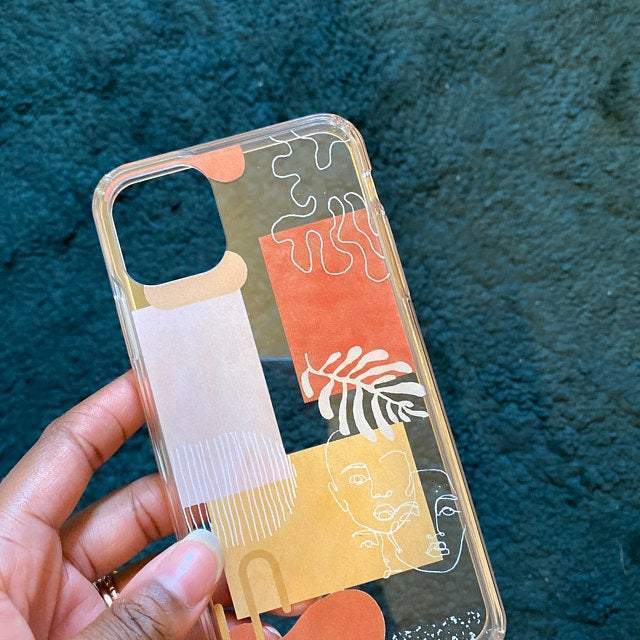 Modern Abstract Collage Clear Phone Case - Image 13