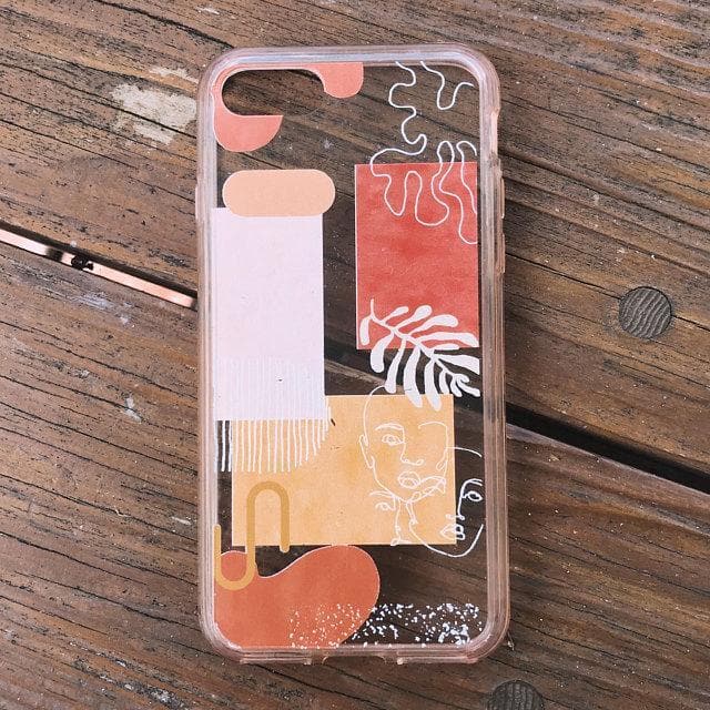 Modern Abstract Collage Clear Phone Case - Image 14