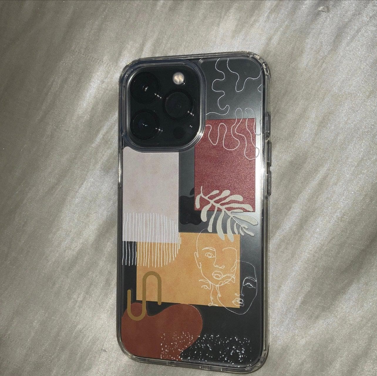 Modern Abstract Collage Clear Phone Case - Image 35