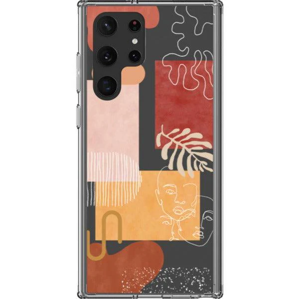 Modern Abstract Collage Clear Phone Case - Image 36