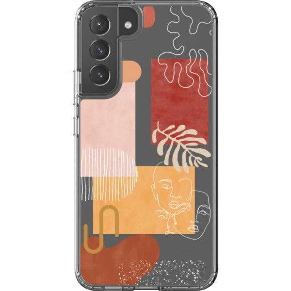 Modern Abstract Collage Clear Phone Case - Image 37