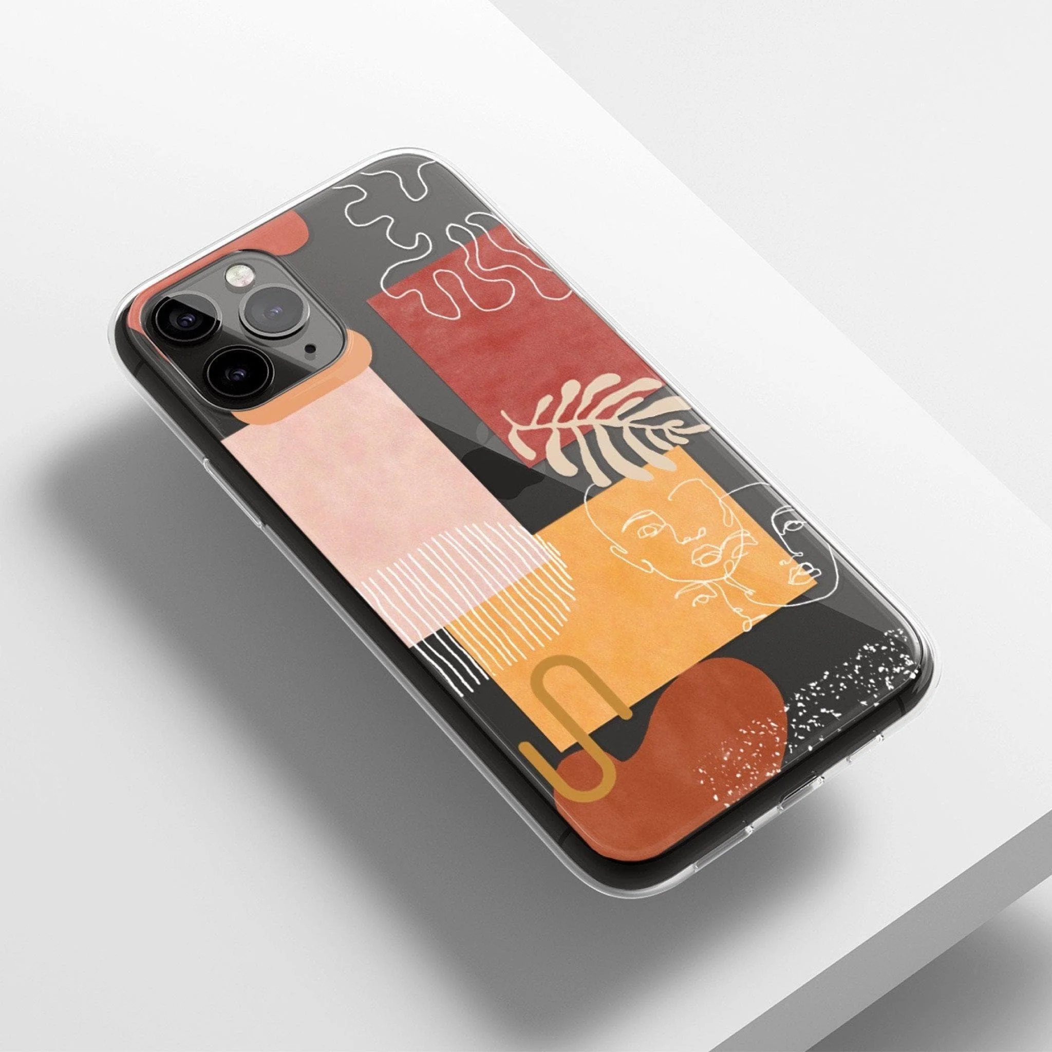 Modern Abstract Collage Clear Phone Case - Image 4