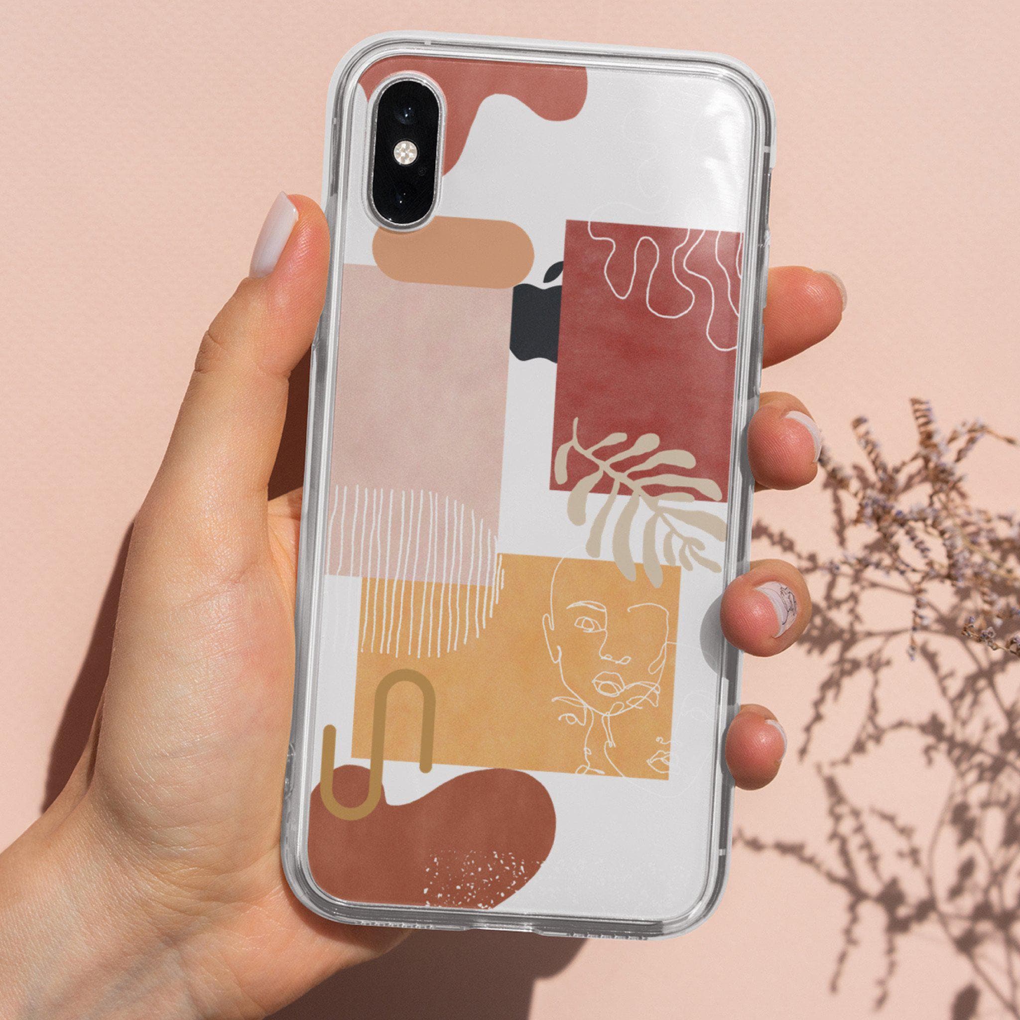 Modern Abstract Collage Clear Phone Case - Image 5