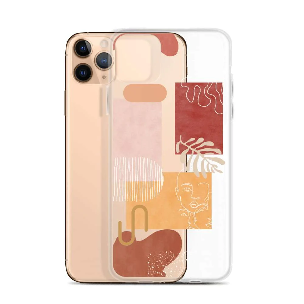Modern Abstract Collage Clear Phone Case - Image 8