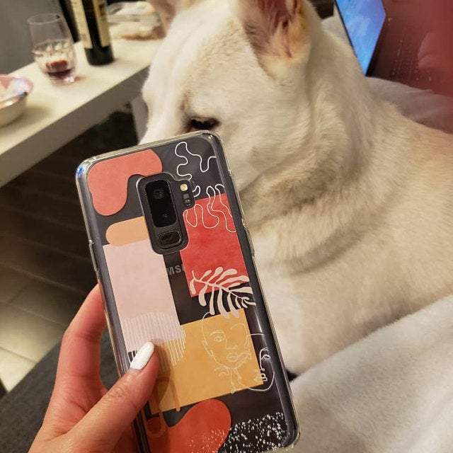 Modern Abstract Collage Clear Phone Case - Image 9