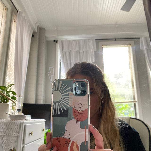 Modern Line Art Collage Clear Phone Case - Image 14