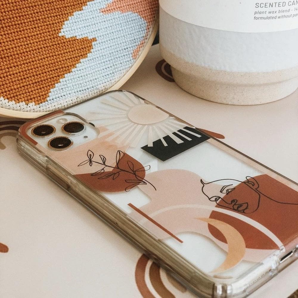 Modern Line Art Collage Clear Phone Case - Image 17