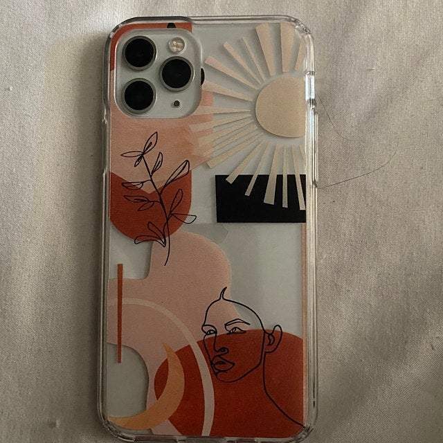 Modern Line Art Collage Clear Phone Case - Image 20