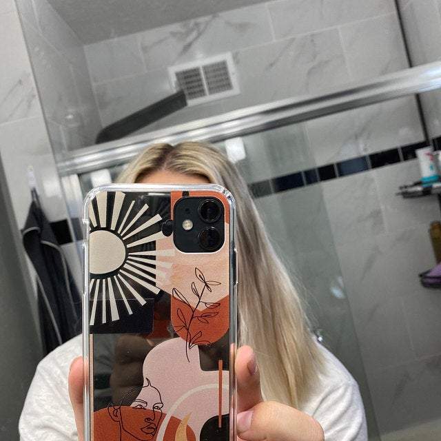 Modern Line Art Collage Clear Phone Case - Image 21