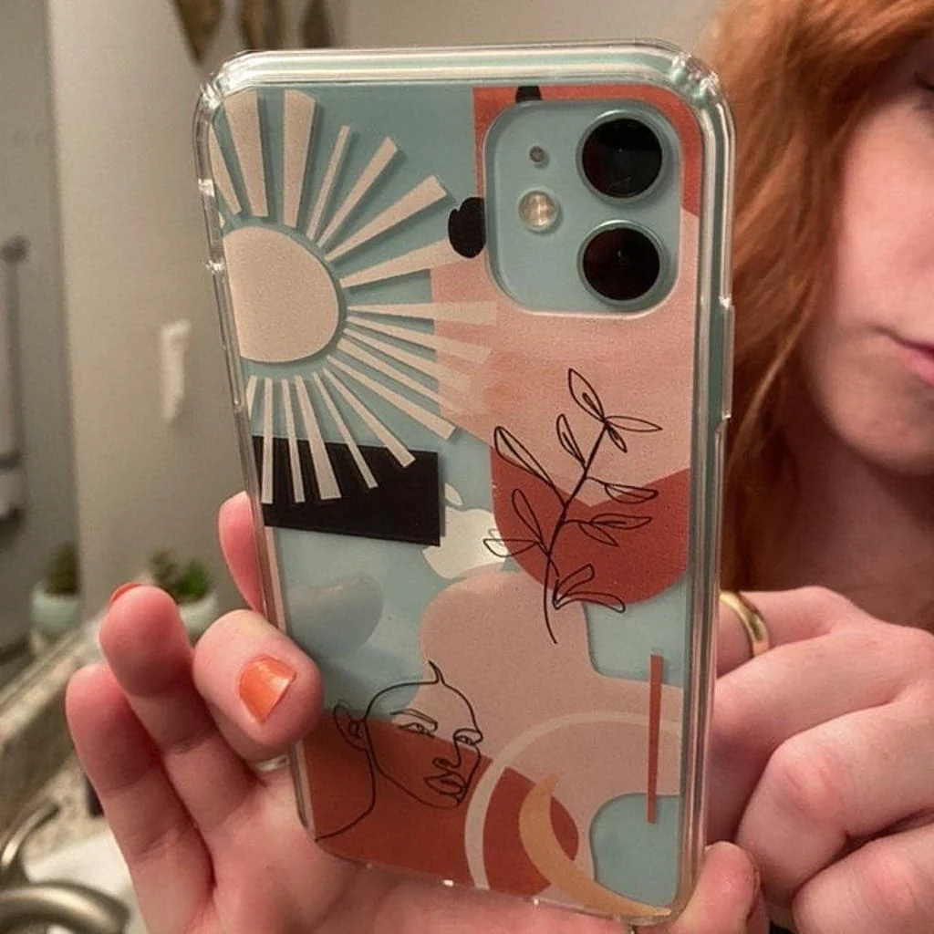Modern Line Art Collage Clear Phone Case - Image 22