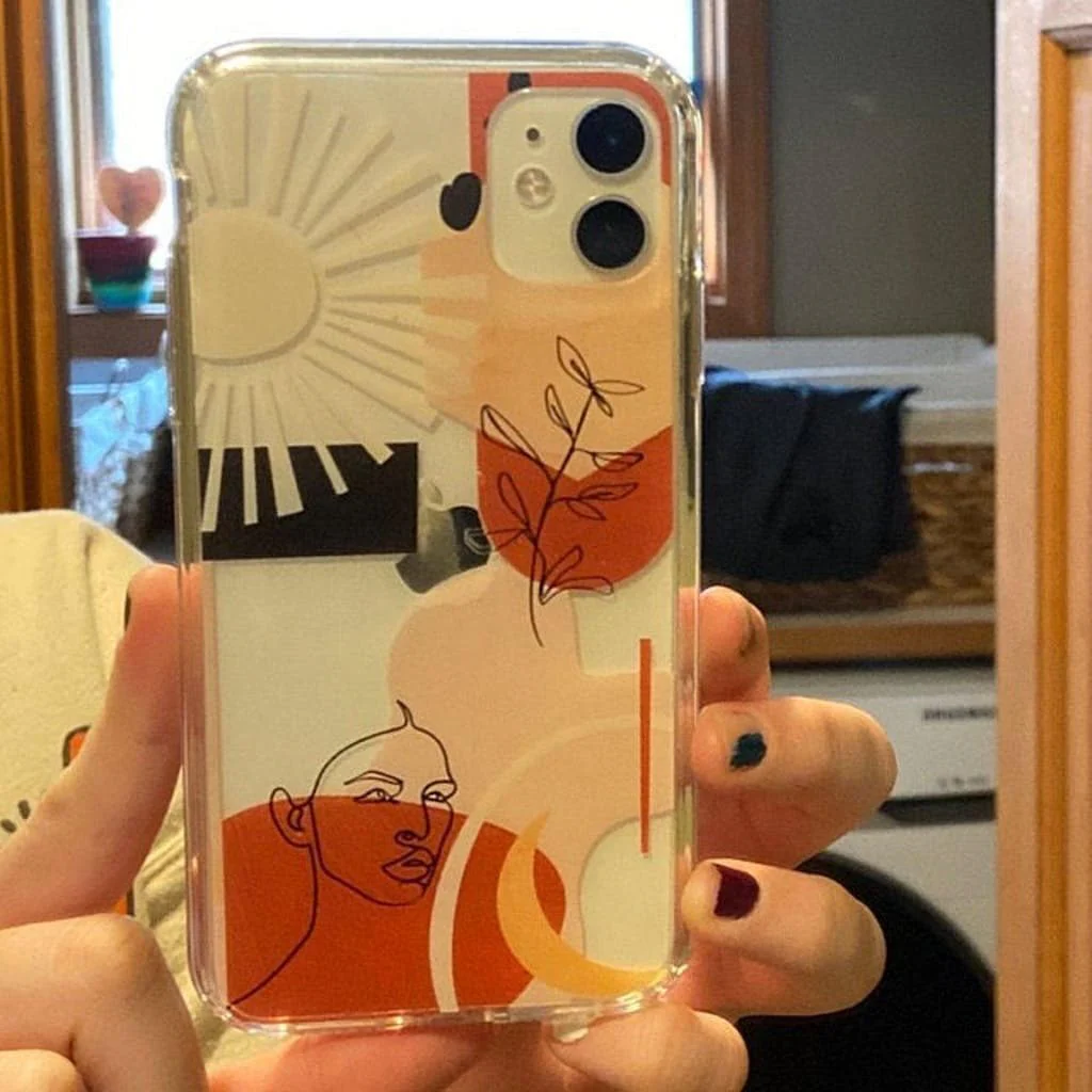 Modern Line Art Collage Clear Phone Case - Image 23