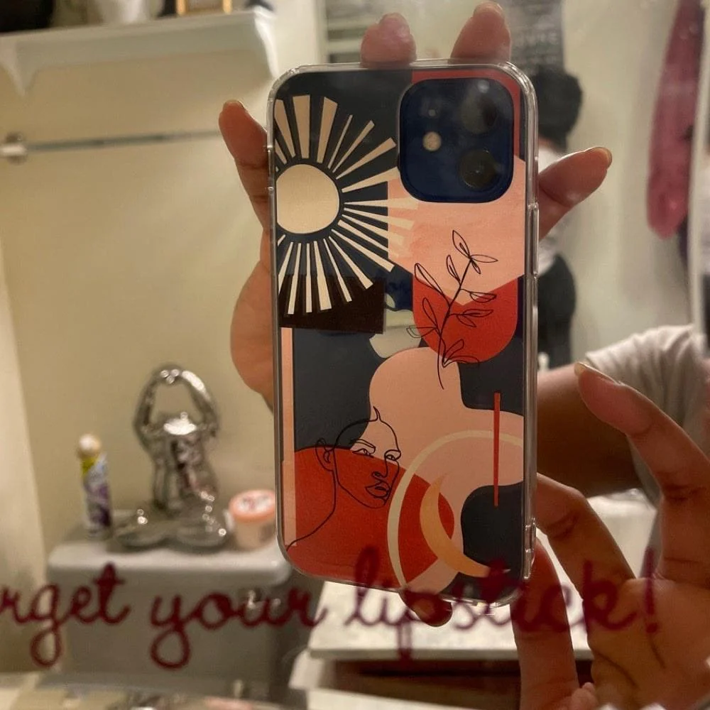 Modern Line Art Collage Clear Phone Case - Image 28