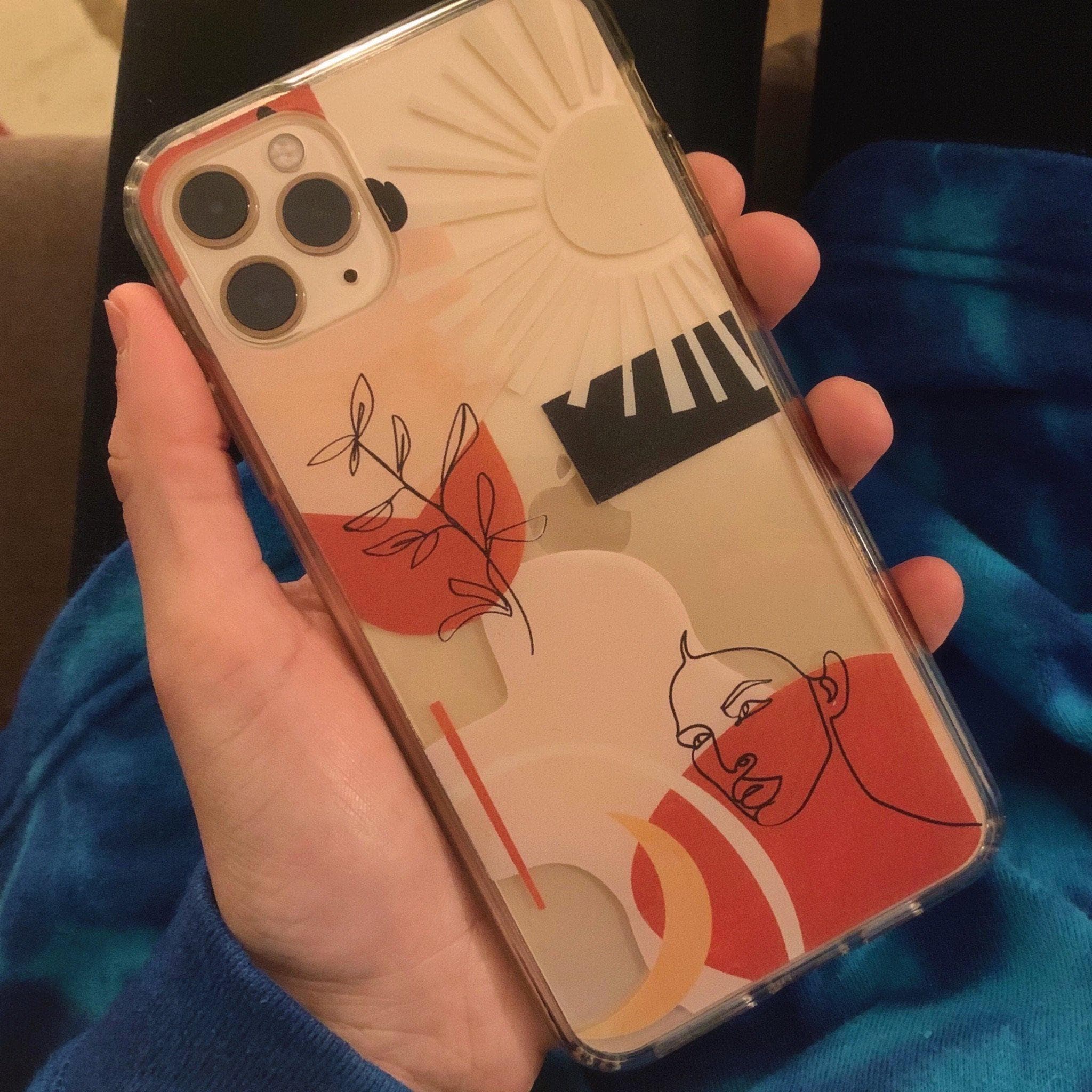 Modern Line Art Collage Clear Phone Case - Image 29