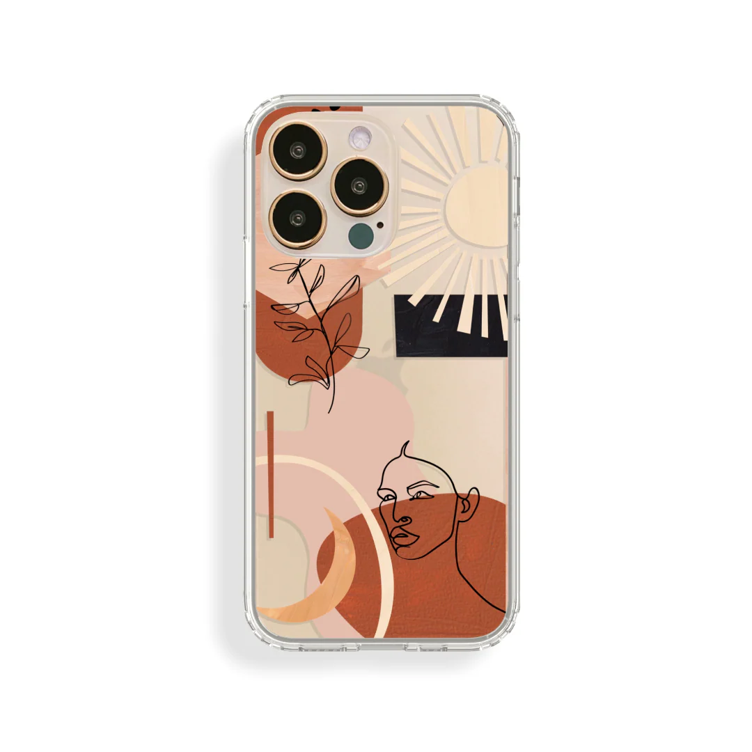 Modern Line Art Collage Clear Phone Case - Image 3