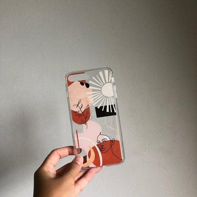 Modern Line Art Collage Clear Phone Case - Image 34