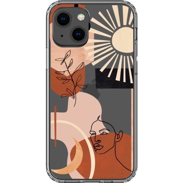 Modern Line Art Collage Clear Phone Case - Image 41