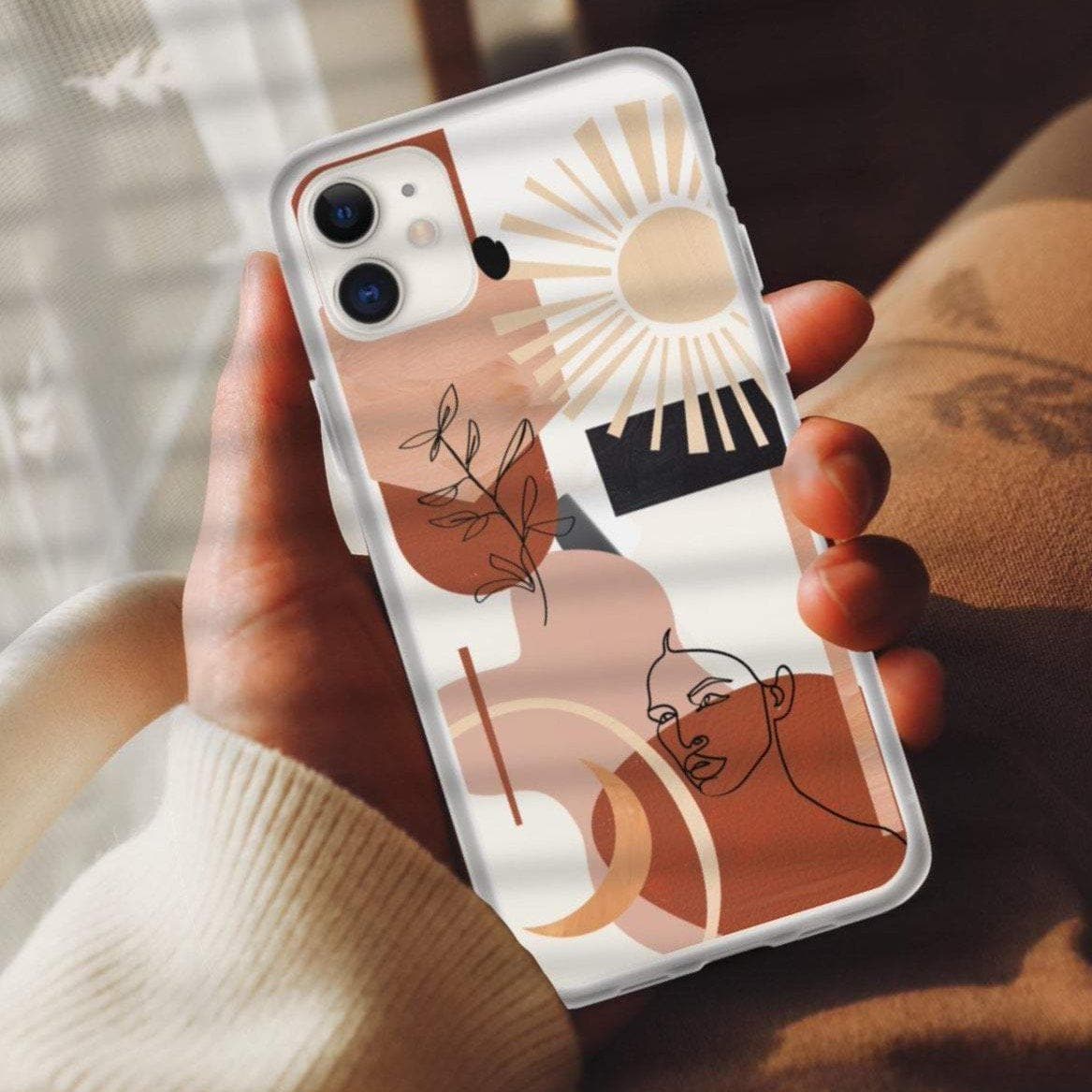 Modern Line Art Collage Clear Phone Case - Image 5