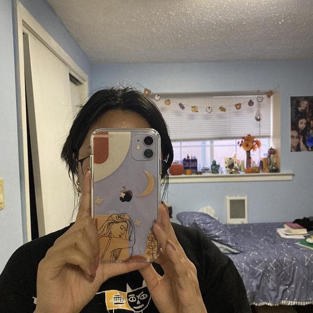 Modern Moon Line Art Collage Clear Phone Case - Image 10