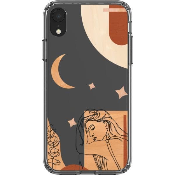 Modern Moon Line Art Collage Clear Phone Case - Image 17