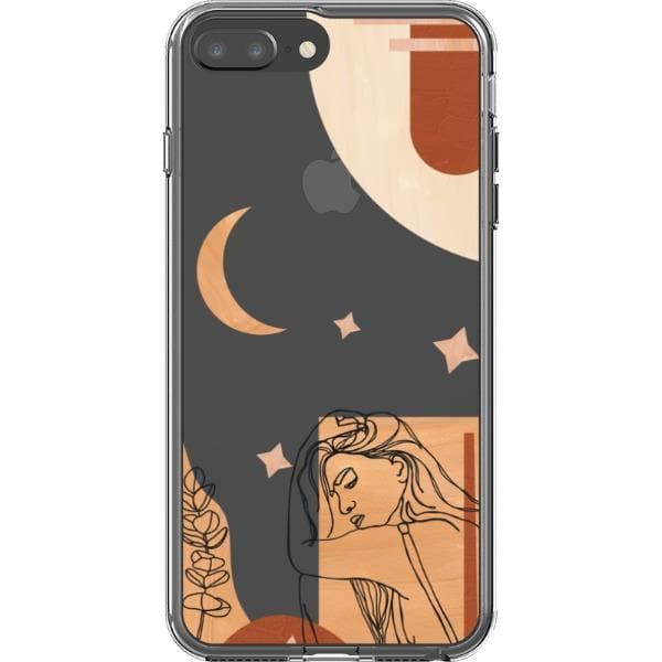 Modern Moon Line Art Collage Clear Phone Case - Image 20