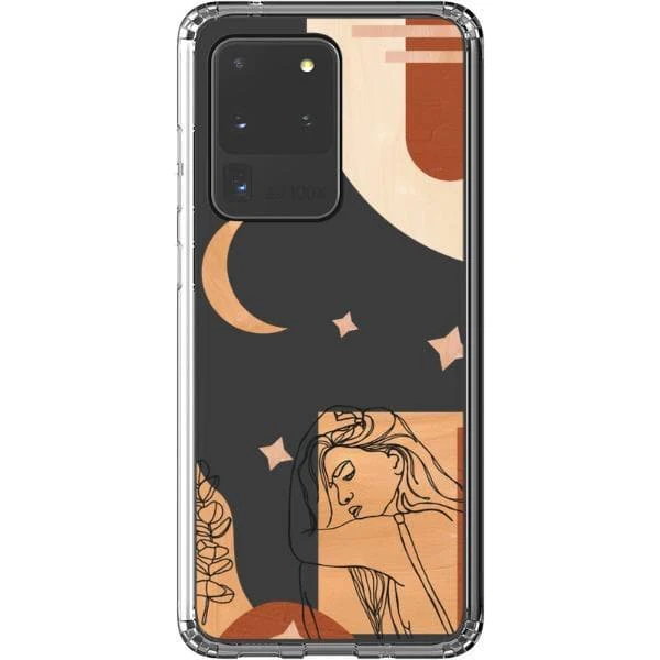 Modern Moon Line Art Collage Clear Phone Case - Image 22