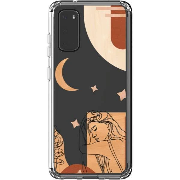 Modern Moon Line Art Collage Clear Phone Case - Image 24