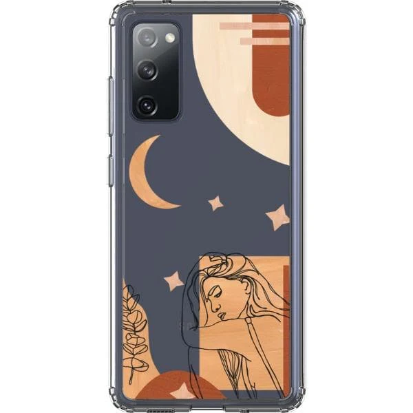 Modern Moon Line Art Collage Clear Phone Case - Image 25