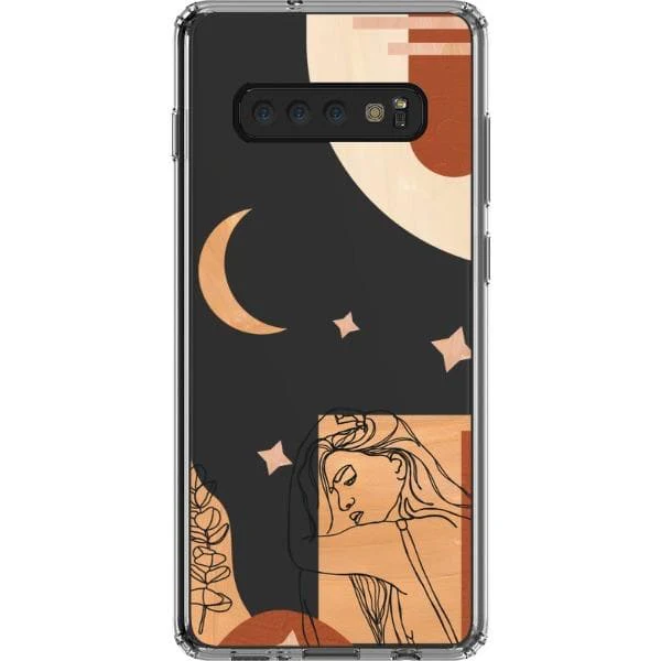 Modern Moon Line Art Collage Clear Phone Case - Image 26