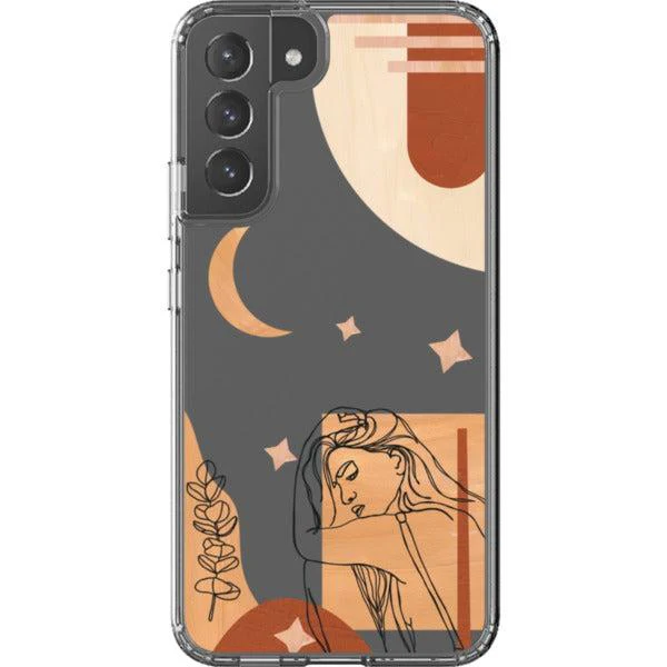 Modern Moon Line Art Collage Clear Phone Case - Image 30