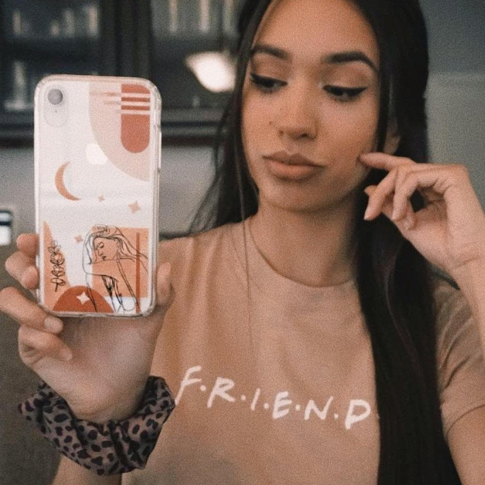 Modern Moon Line Art Collage Clear Phone Case - Image 6