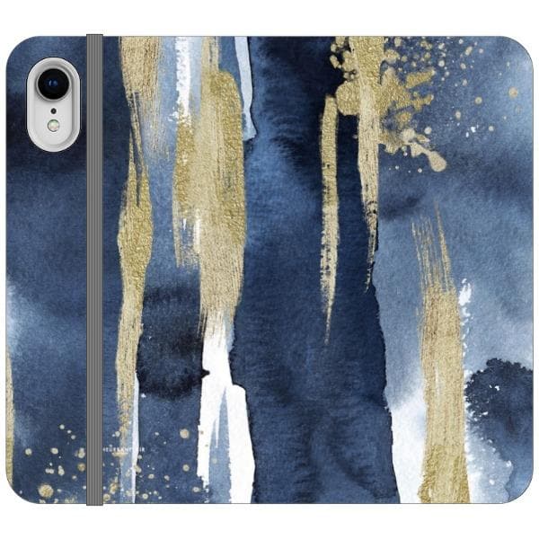 Navy Gold Watercolor Wallet Phone Case - Image 14