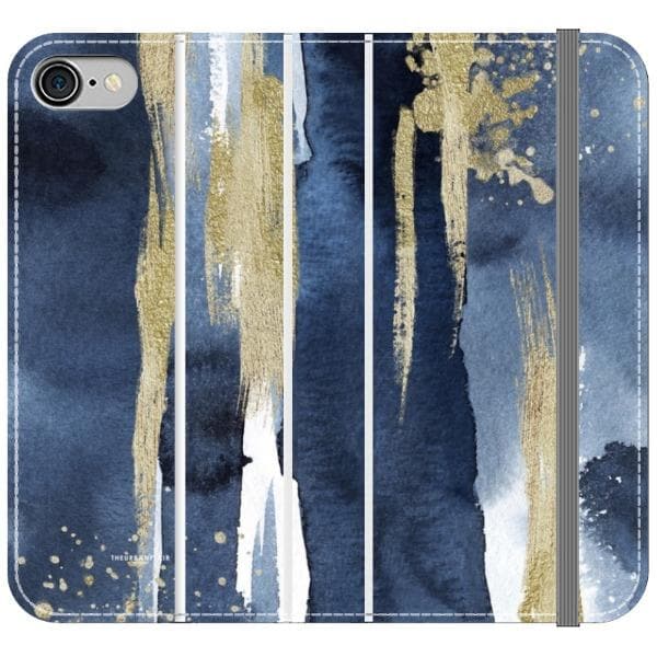 Navy Gold Watercolor Wallet Phone Case - Image 18