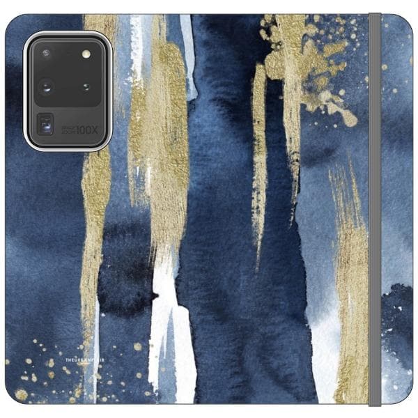 Navy Gold Watercolor Wallet Phone Case - Image 19