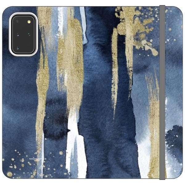 Navy Gold Watercolor Wallet Phone Case - Image 20
