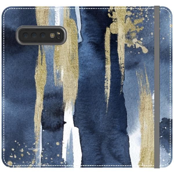 Navy Gold Watercolor Wallet Phone Case - Image 22