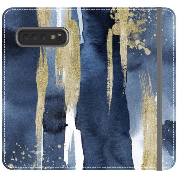 Navy Gold Watercolor Wallet Phone Case - Image 23